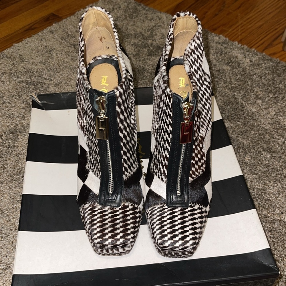 L.A.M.B Jenner Pony Hair Ankle Boots - Picture 2 of 11